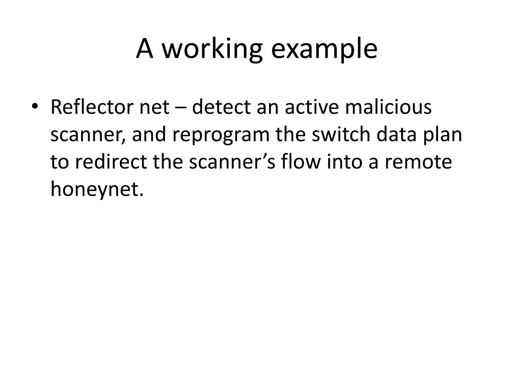 a working example
