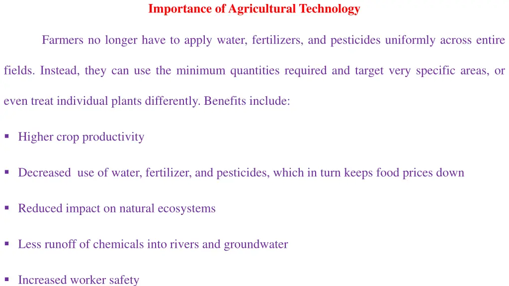 importance of agricultural technology