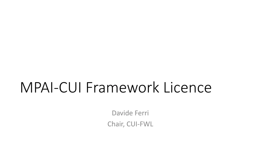 mpai cui framework licence