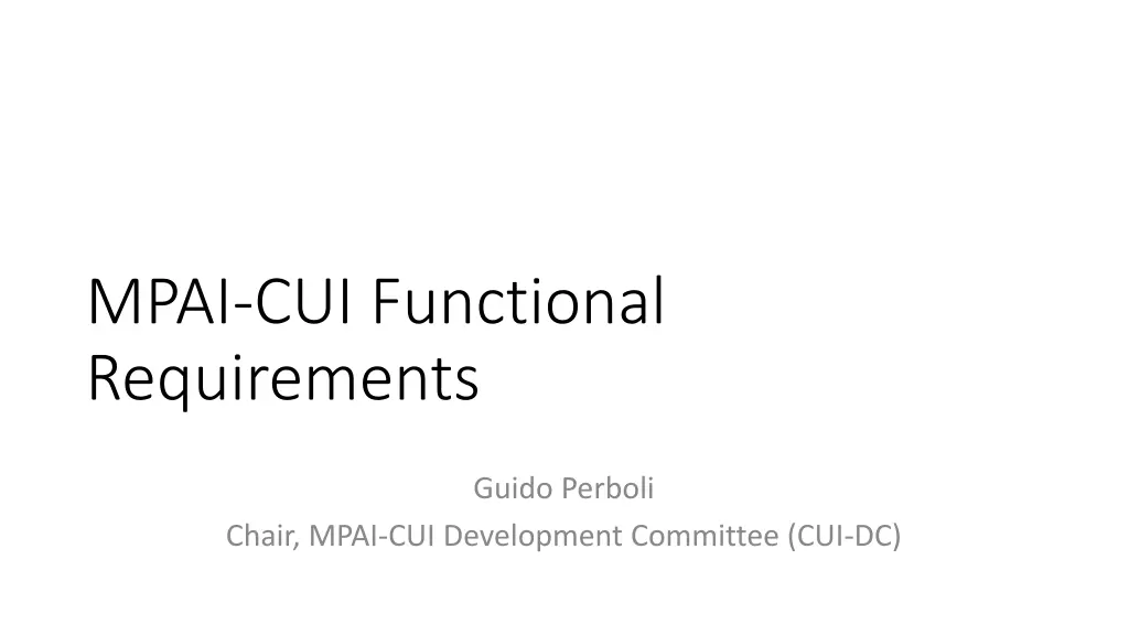 mpai cui functional requirements