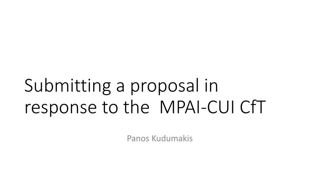 submitting a proposal in response to the mpai
