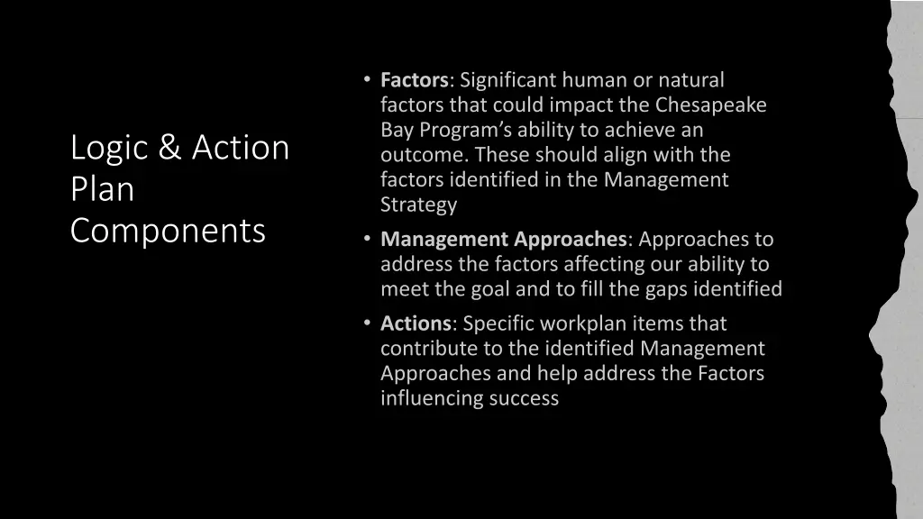 logic action plan components