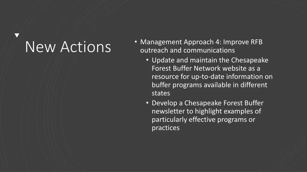 management approach 4 improve rfb outreach