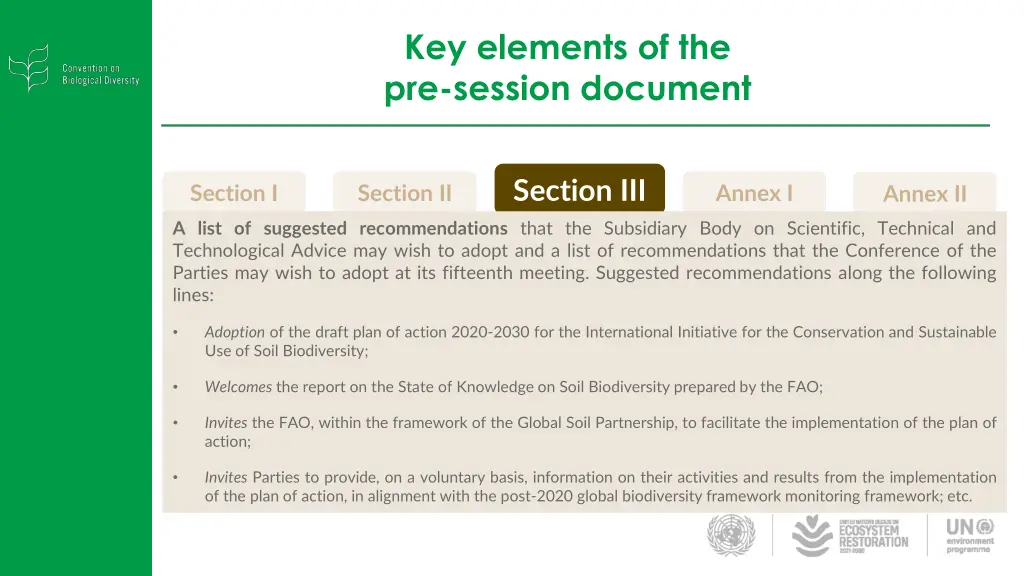 key elements of the pre session document 2