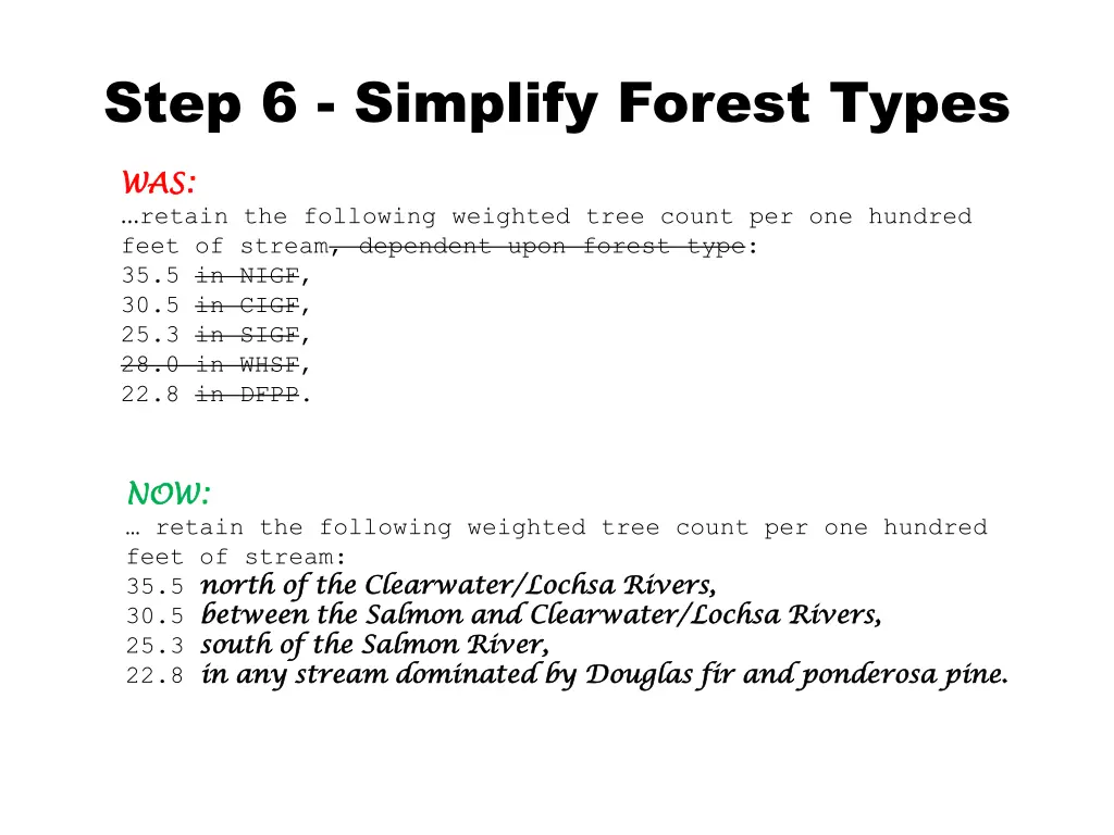step 6 simplify forest types 1