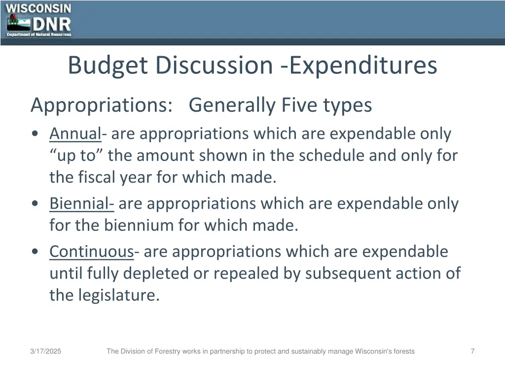 budget discussion expenditures 1