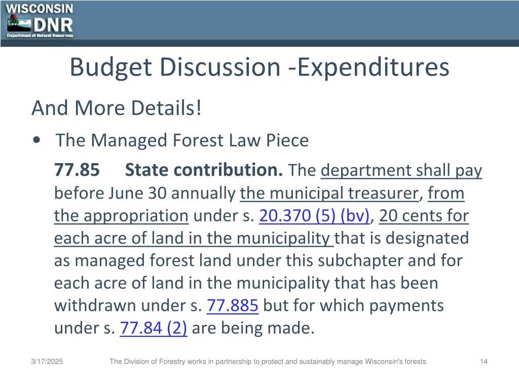 budget discussion expenditures 8