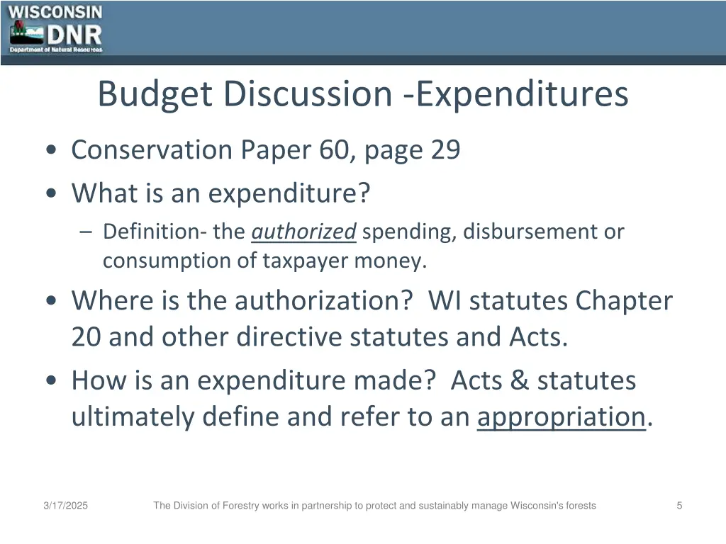 budget discussion expenditures