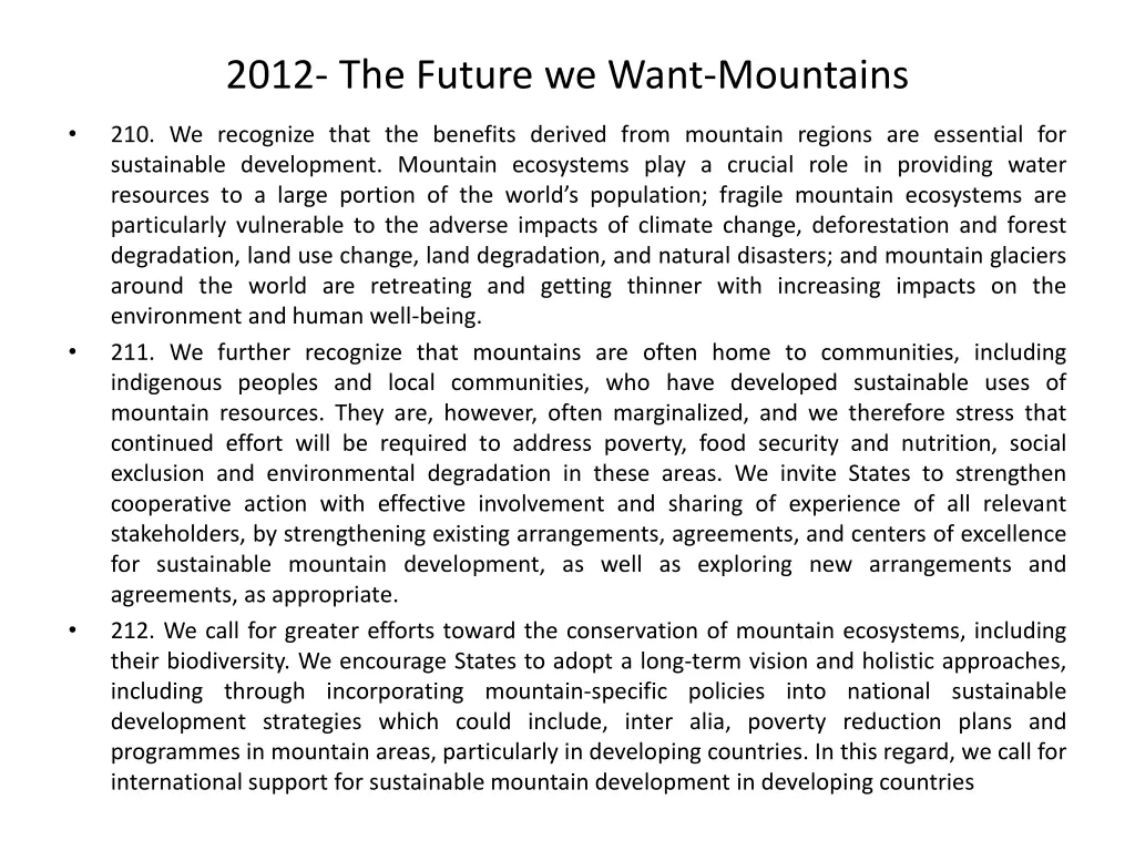 2012 the future we want mountains