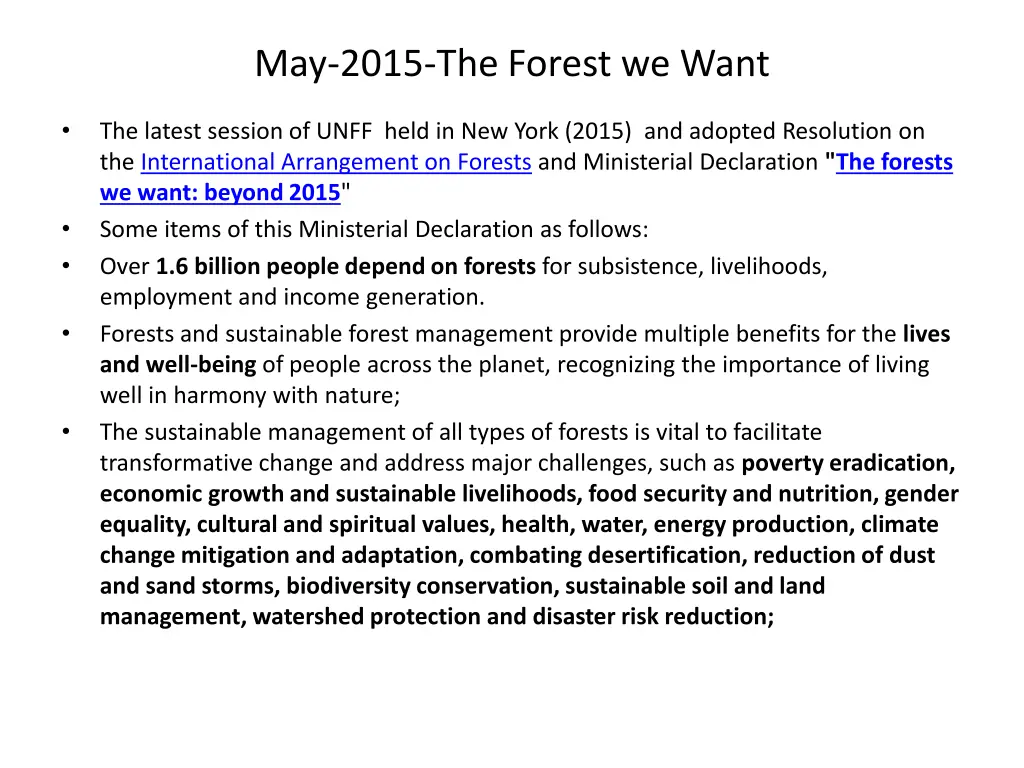 may 2015 the forest we want