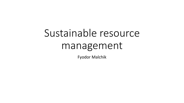 sustainable resource management