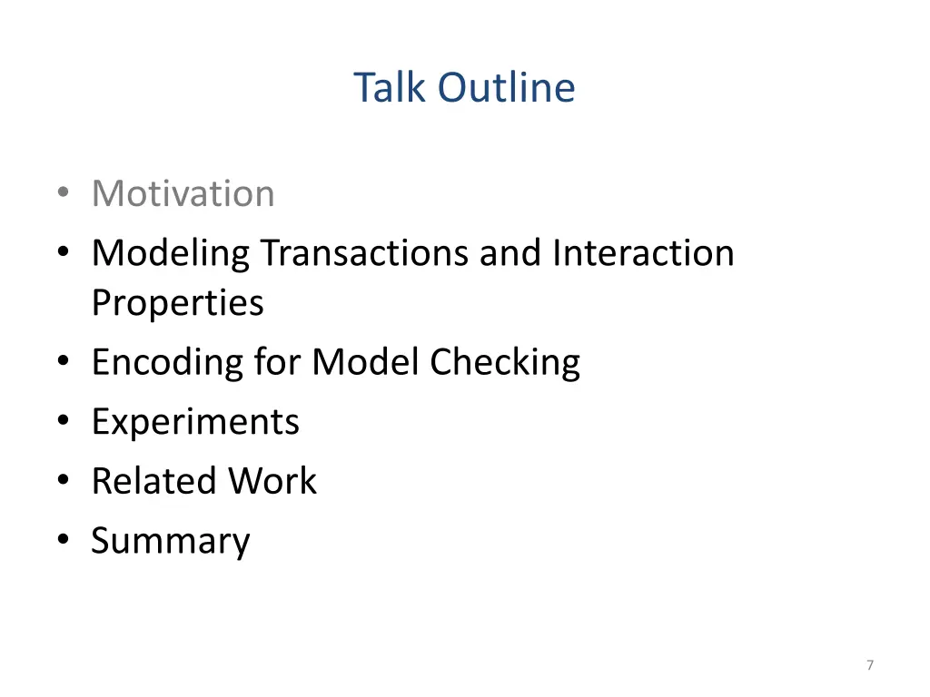 talk outline