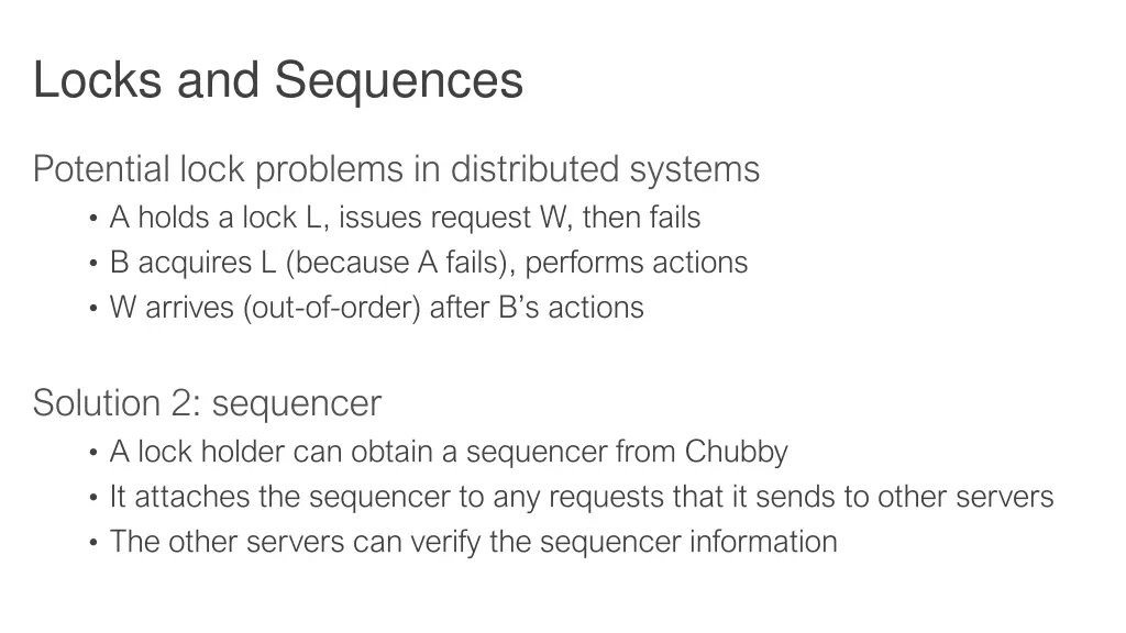 locks and sequences 1