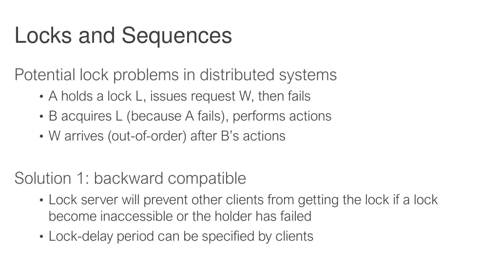 locks and sequences