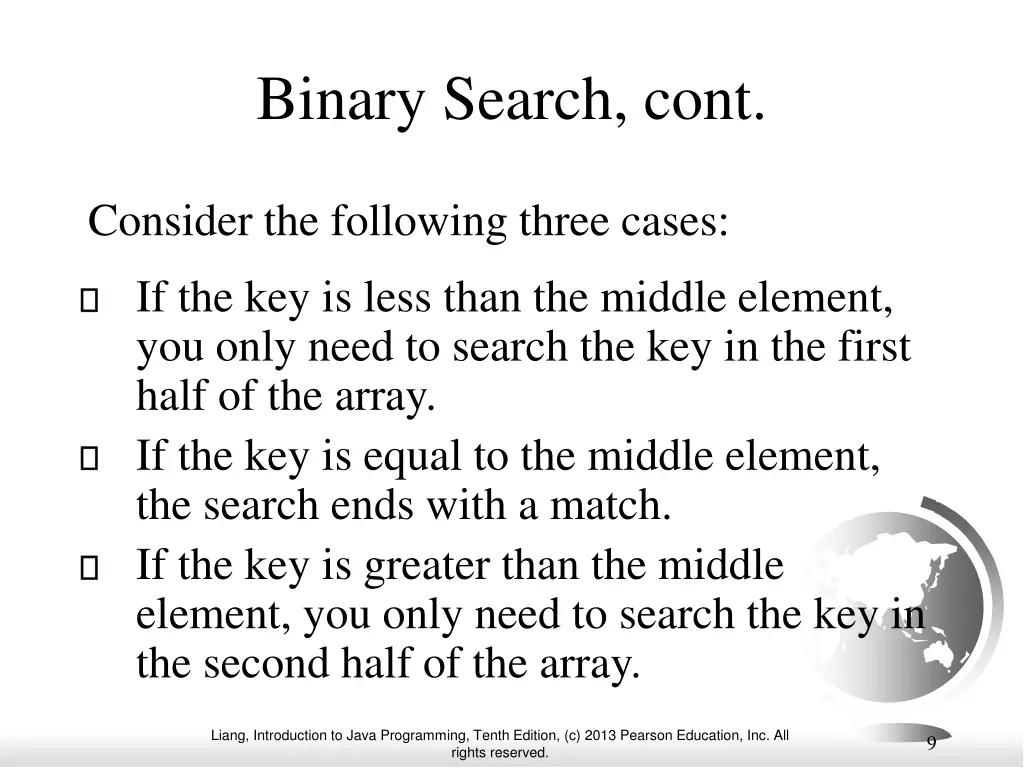 binary search cont