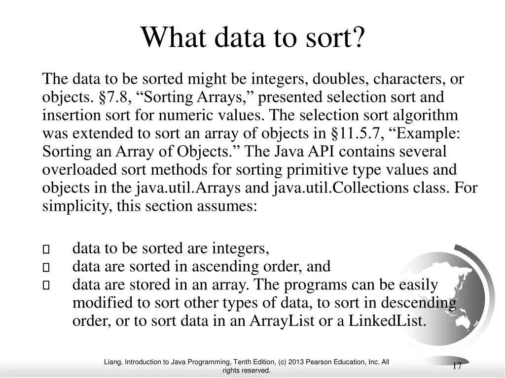what data to sort