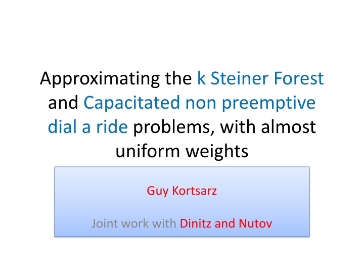 approximating the k steiner forest