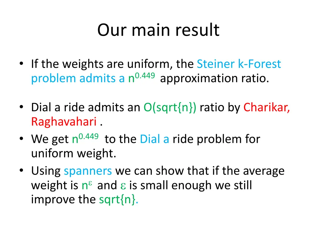 our main result