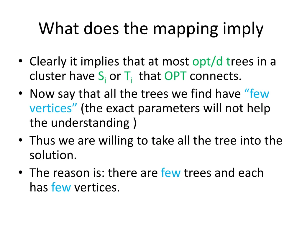 what does the mapping imply
