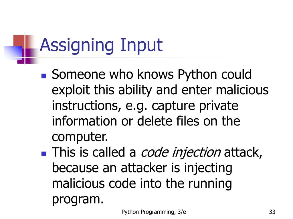 assigning input 3