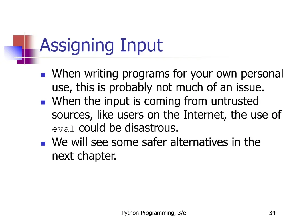 assigning input 4