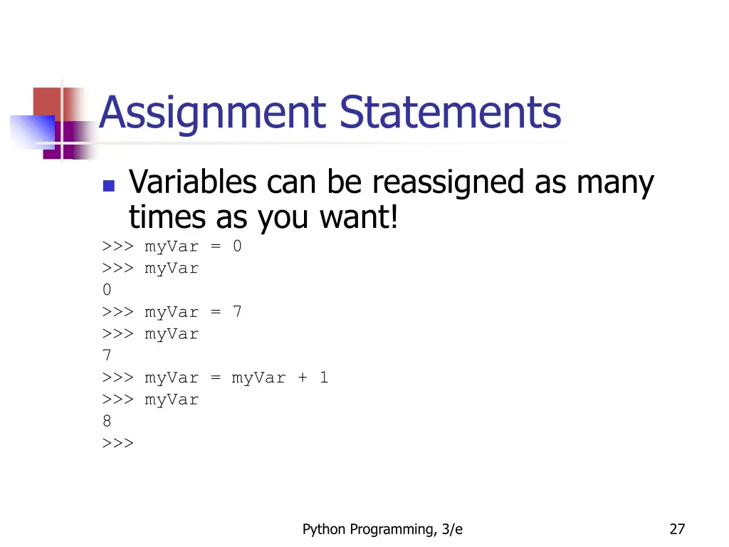 assignment statements 2