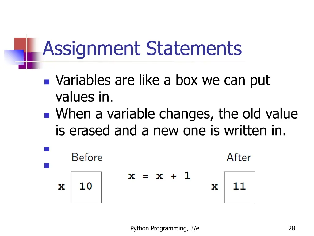 assignment statements 3