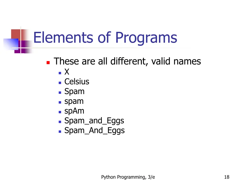 elements of programs 1