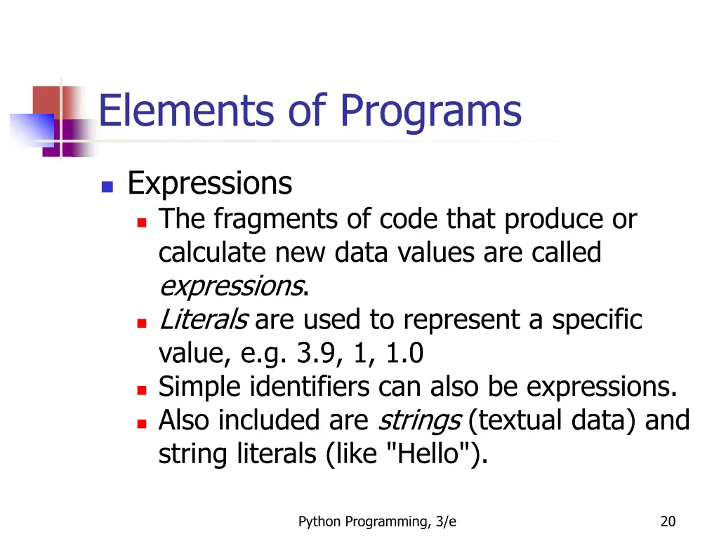elements of programs 3