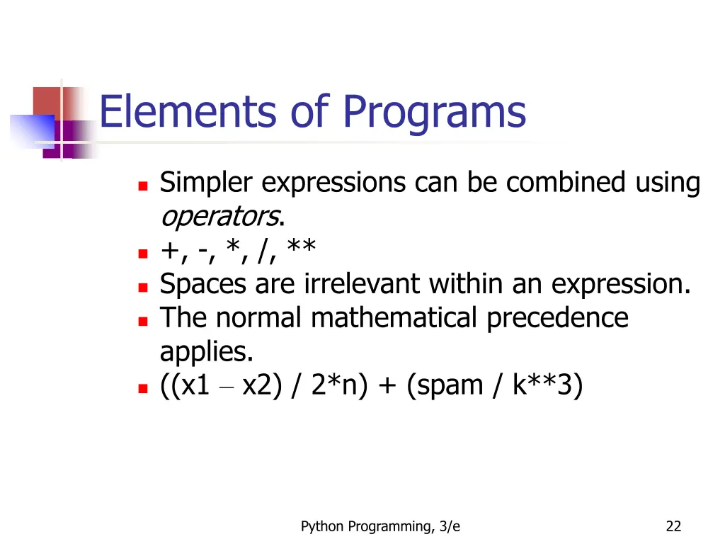 elements of programs 5