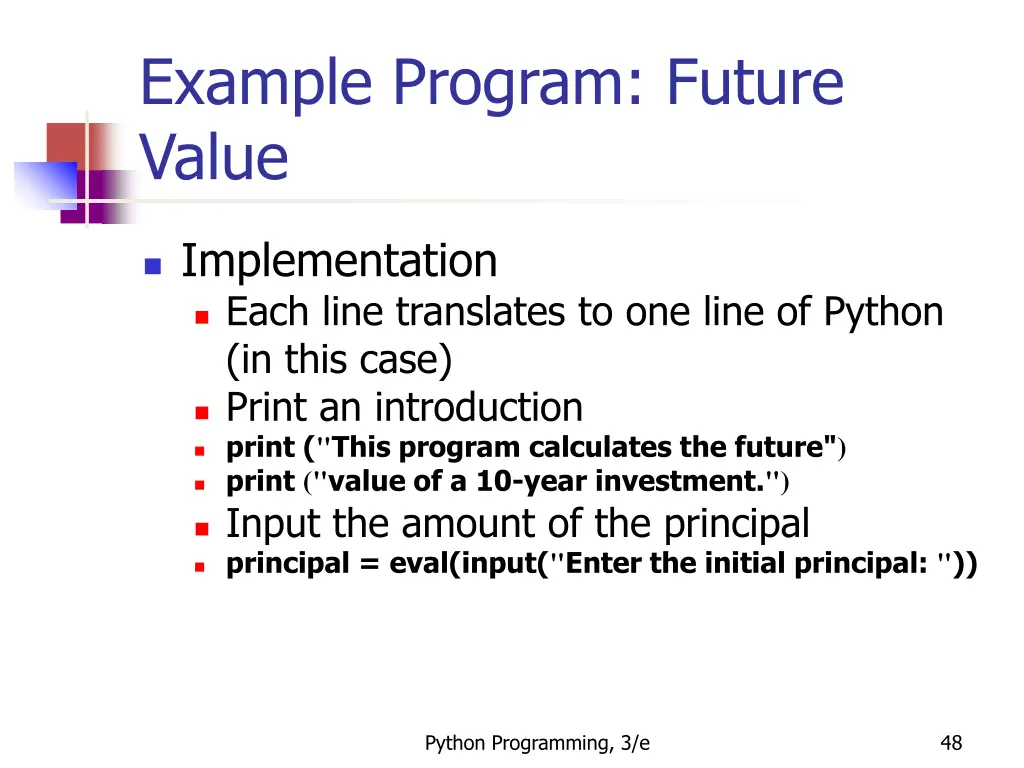 example program future value 4