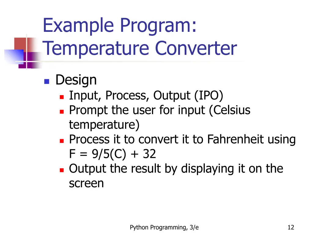 example program temperature converter 1