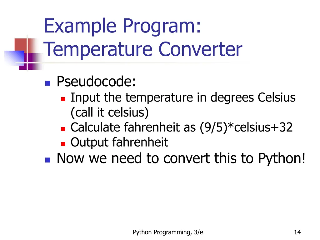 example program temperature converter 3