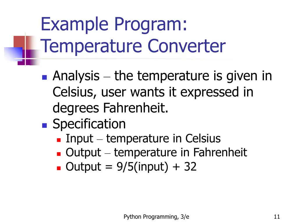example program temperature converter