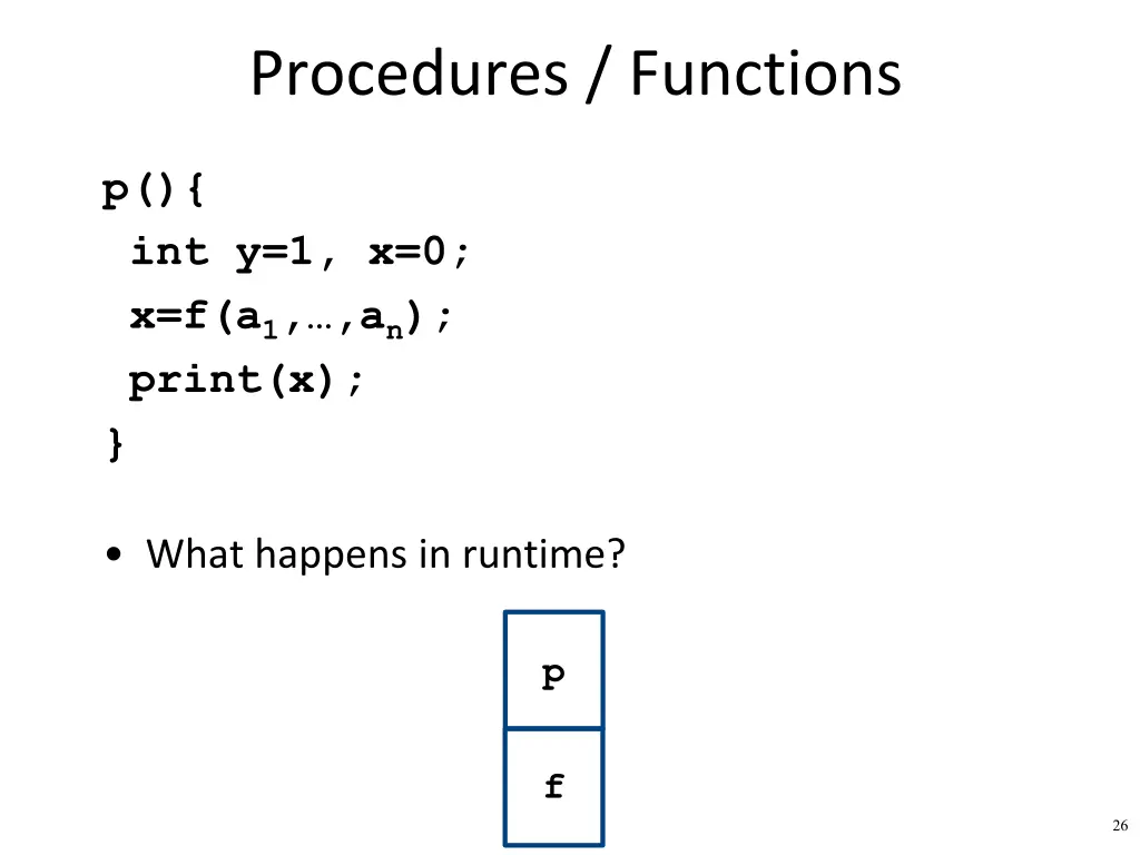 procedures functions