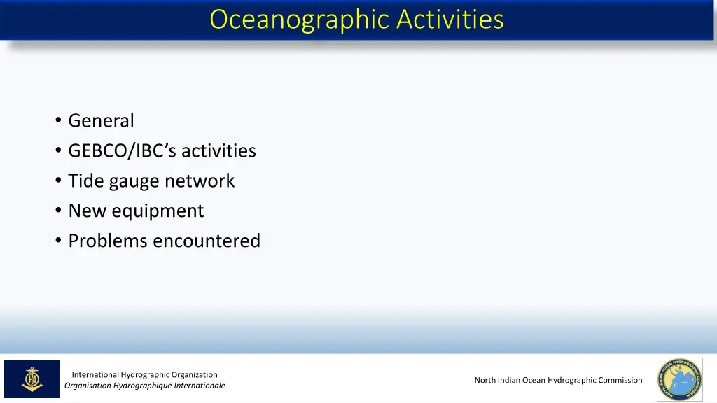 oceanographic activities