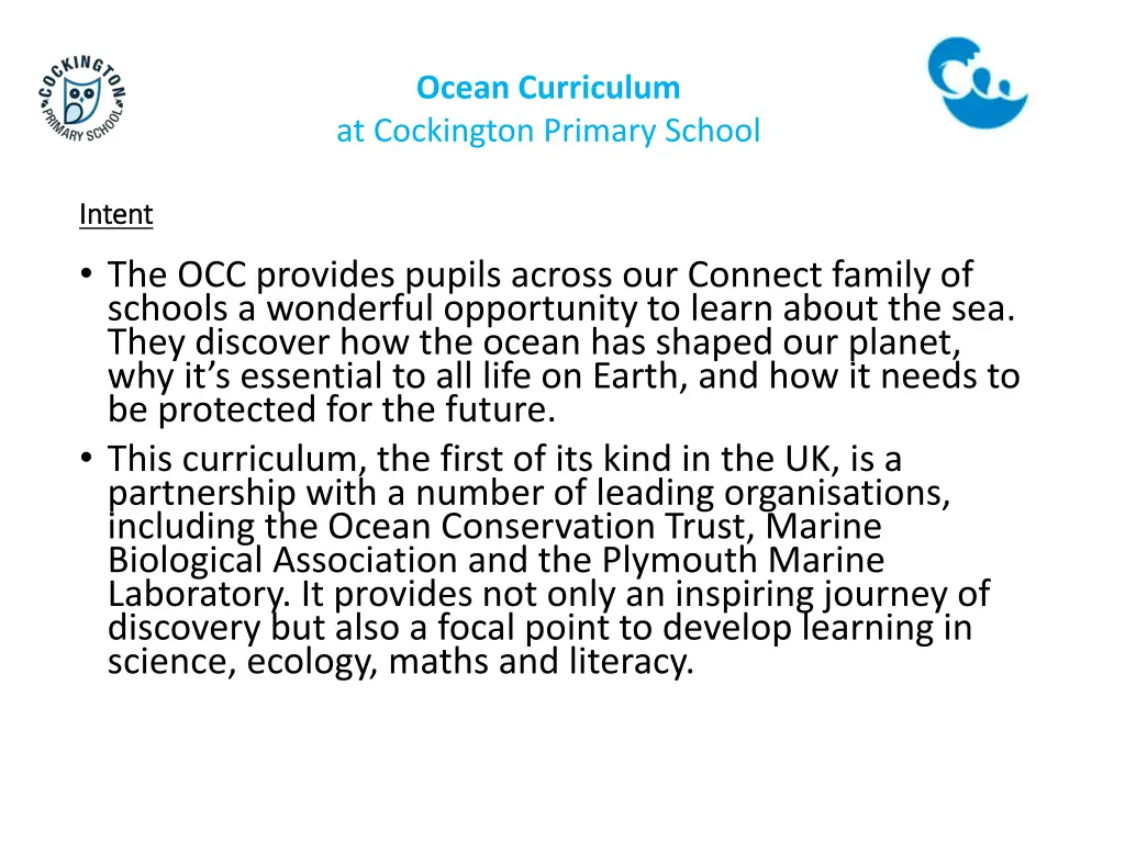 ocean curriculum at cockington primary school 1