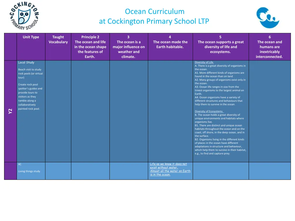 ocean curriculum at cockington primary school ltp 3