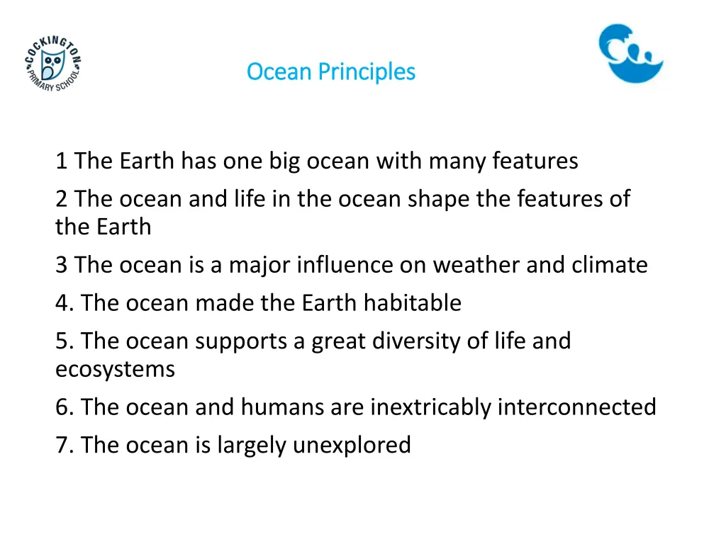 ocean principles ocean principles