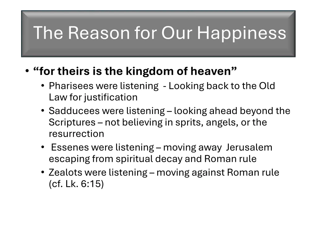 the reason for our happiness 1