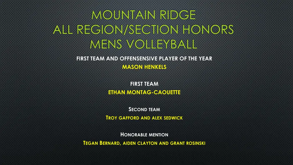 mountain ridge all region section honors mens