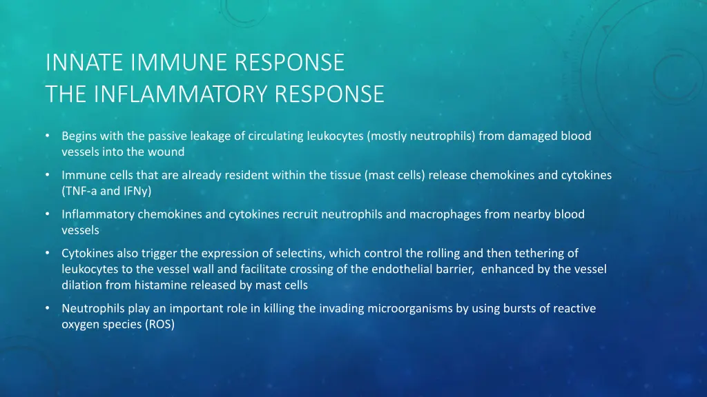 innate immune response the inflammatory response