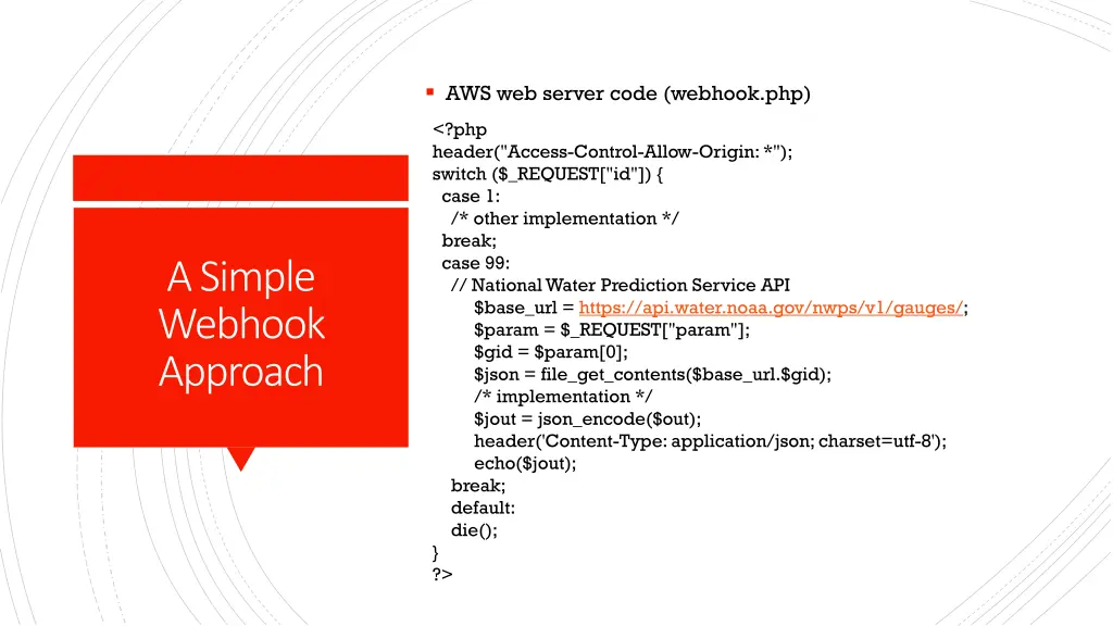 aws web server code webhook php