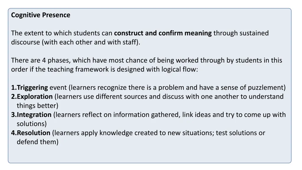 cognitive presence