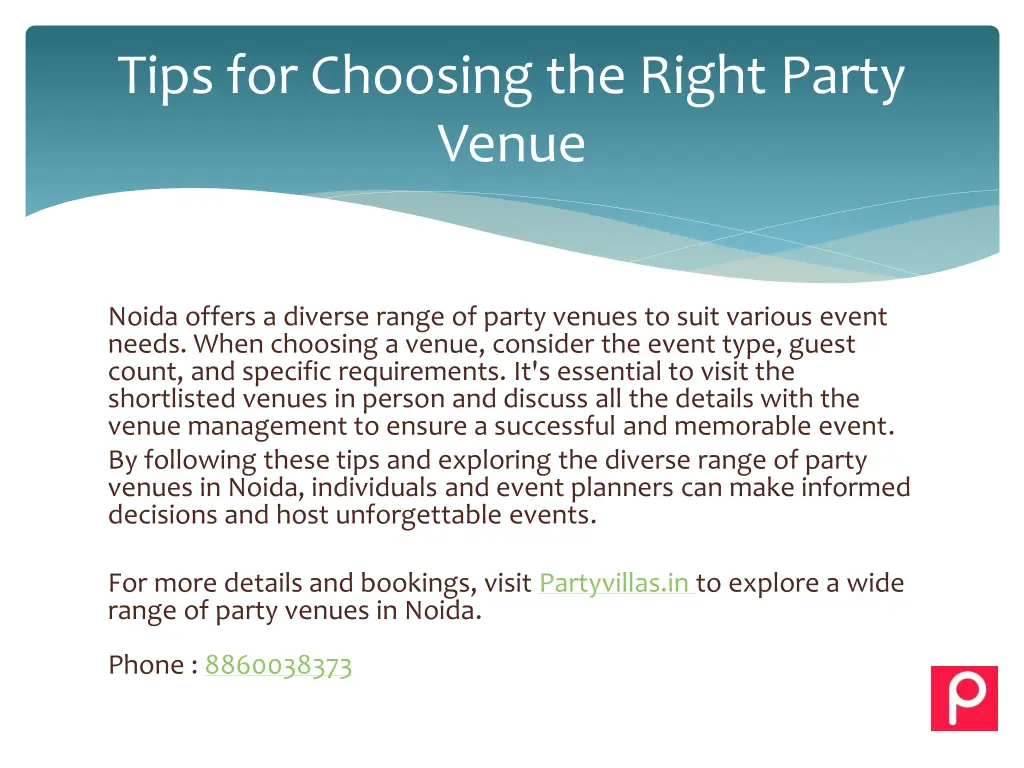 tips for choosing the right party venue