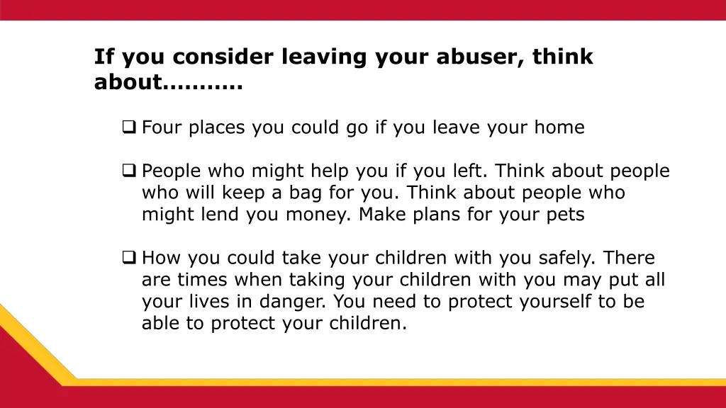 if you consider leaving your abuser think about