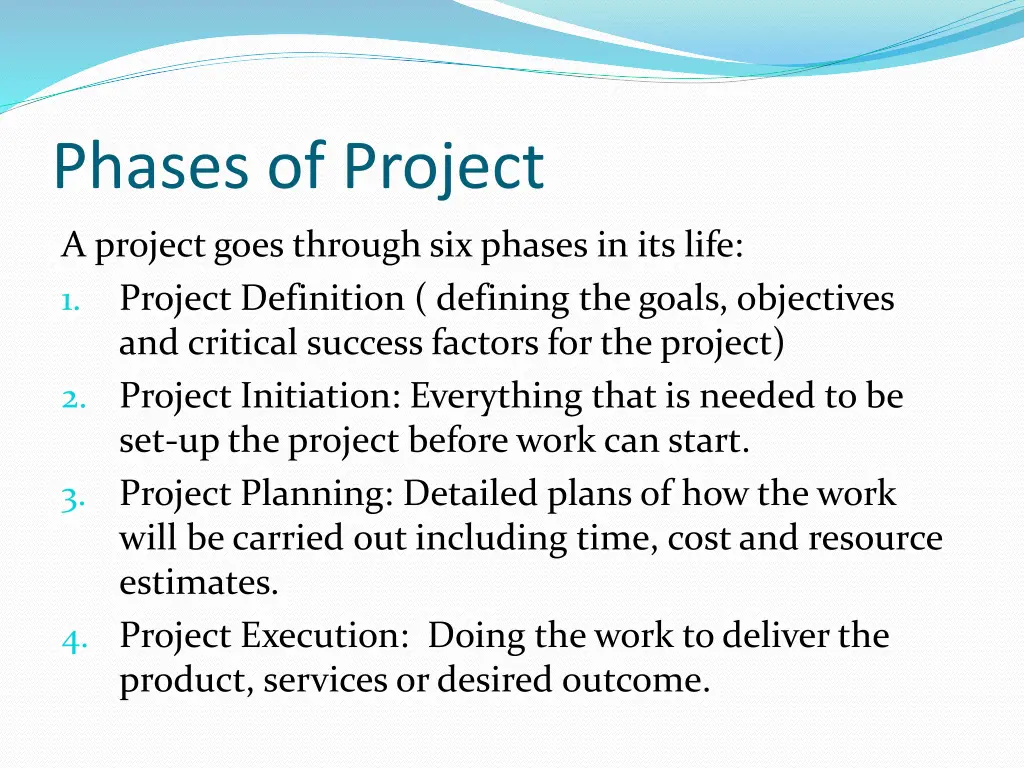 phases of project