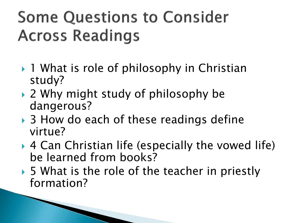 1 what is role of philosophy in christian study