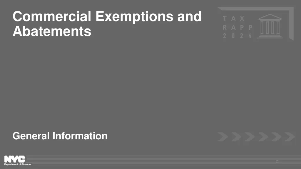 commercial exemptions and abatements 1