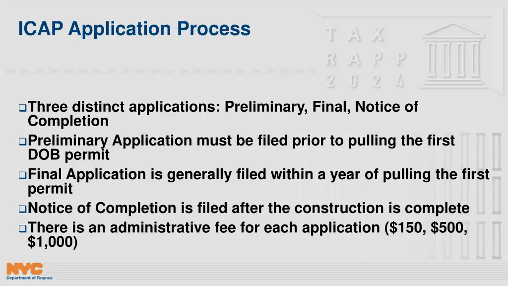 icap application process